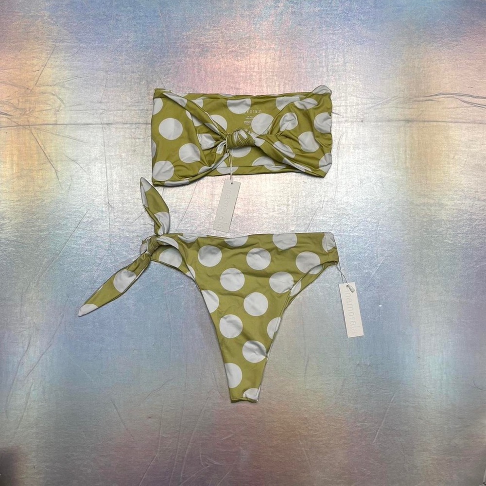 iNAMORATA green Polka Dot Bikini